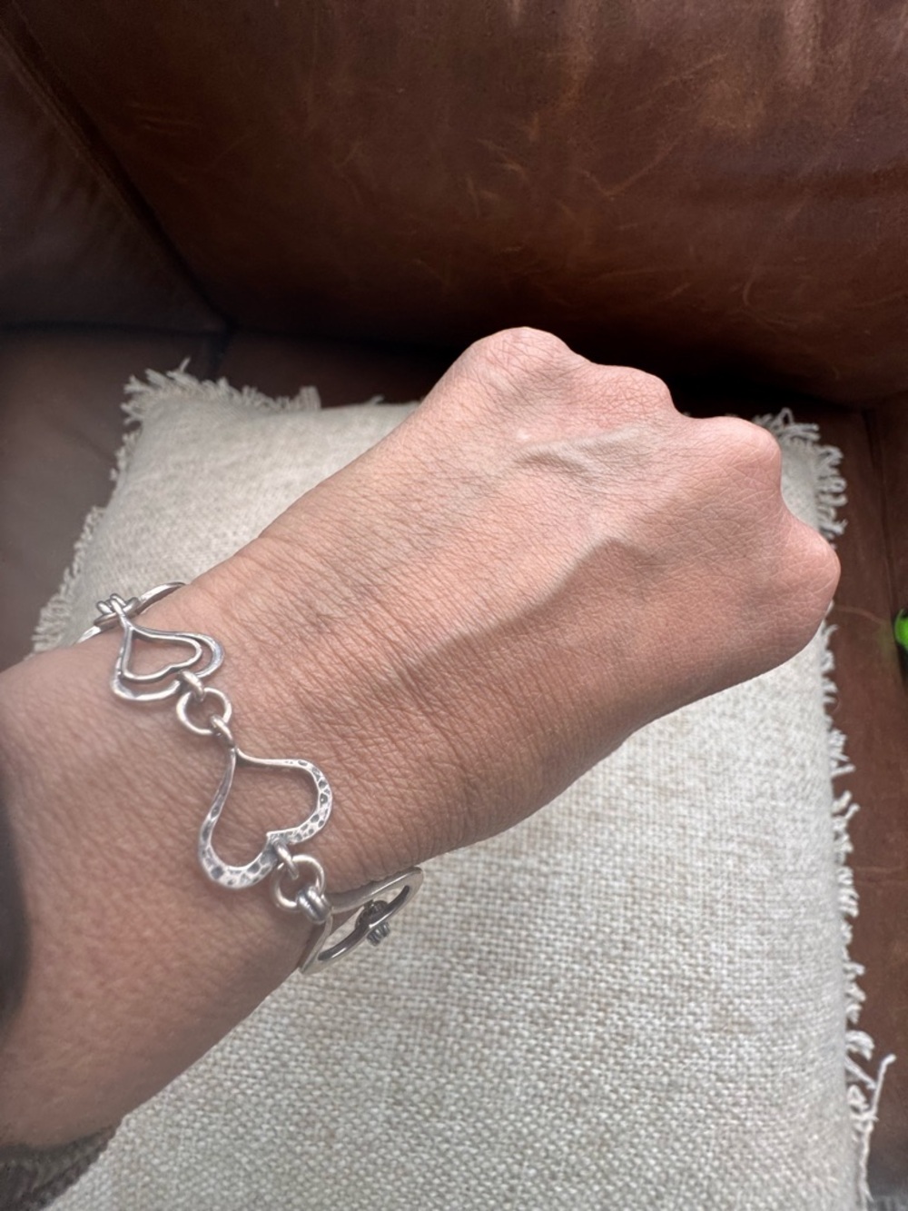 Silpada Sterling Silver Linked Heart Bracelet - Silver